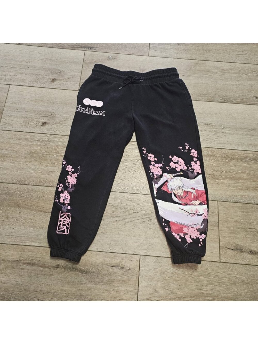 Viz Media Inuyasha Jogger Pants Womens Medium Black Cherry Blossom Anime